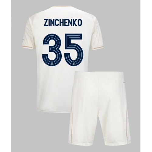 Otroški Nogometni dresi Nottingham Forest Oleksandr Zinchenko #35 Gostujoči 2025-26 Kratek Rokav (+ Kratke hlače)